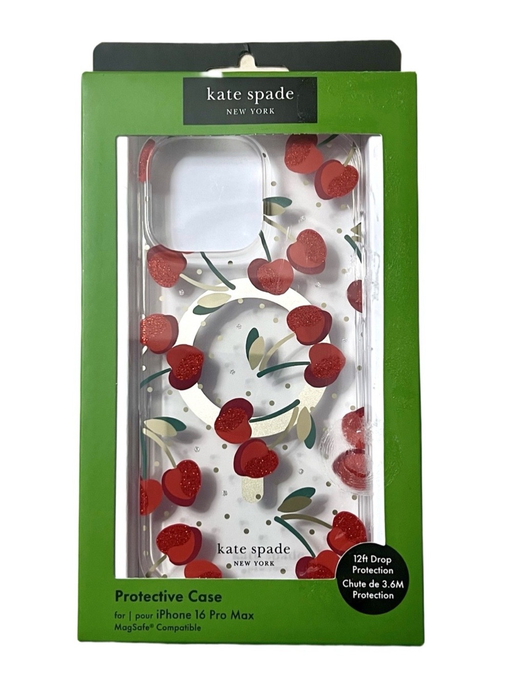 KATE SPADE Cherry Dot MagSafe IPhone 16 Pro Max hardshell phone case❤️❤️ - Picture 9 of 10